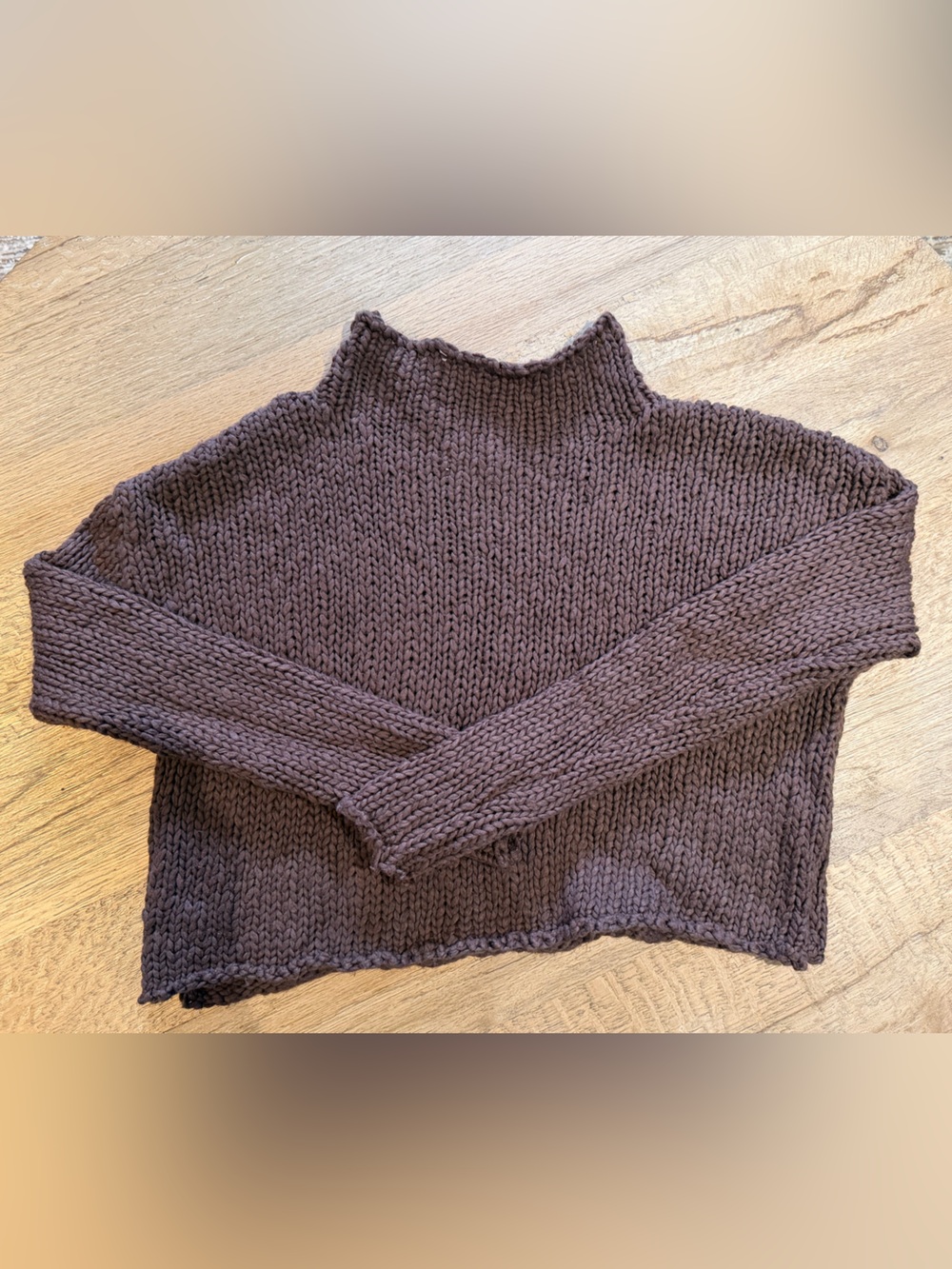 Free People Chocolate Brown Knit Sweater